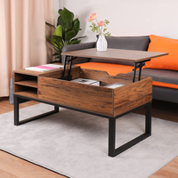 Table basse élévatrice industrielle moderne vintage Bureau à panneaux en bois à prix équitable pour le salon, les meubles de maison