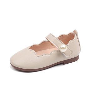 Chaussures décontractées pour enfants en cuir PU, semelle souple, couleur unie, style princesse, avec perles de ballet - Product Image 5