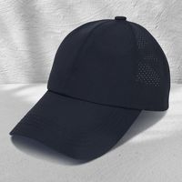 Gorra de béisbol transpirable de malla de 6 paneles para mujer, de secado rápido, con protección solar, para deportes al aire libre, con logo personalizado, para coletas, ideal para verano.