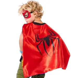 Fábrica Atacado Crianças Holiday Party Halloween Camadas Duplas Kid Cape Personalizado Super-herói Capes e Máscaras Grátis