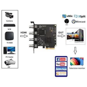 Acasis-tarjeta de captura PCIE de 4 canales, SDI, 1080P, 60HZ, alta calidad, para juego, Reunión, transmisión en vivo - Product Image 4