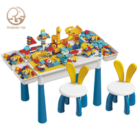 284 pièces bricolage créatif assemblage bloc de construction Table avec jouet éducatif fonction éducative précoce pour jouer