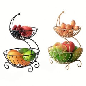 Fruit Plate Living Room Home Snack Display Plate Double-Layer Fruit <b>Basket</b> Office Desktop Fruit <b>Basket</b> Vegetable Snack <b>Storage</b> - Product Image 2