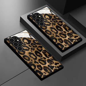 Coque de téléphone Samsung S25 Ultra, motif léopard personnalisé avec cadre noir, protection intégrale anti-chute - Product Image 1