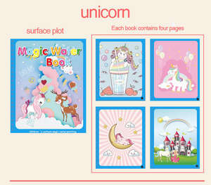 สมุดระบายสีน้ำมหัศจรรย์สำหรับเด็ก ใช้ซ้ำได้ หนา 1 ซม. ของเล่นกระดาษสำหรับเด็ก ฝึกวาดภาพและเรียนรู้ในโรงเรียนอนุบาล - Product Image 2