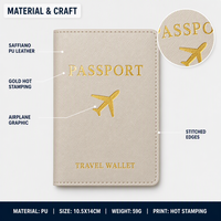 Housse de passeport en PU au toucher doux pour voyage, porte-passeport en cuir PU estampé à chaud, portefeuille de voyage tendance