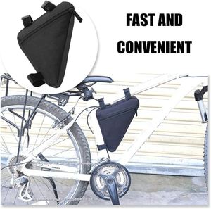Sacoche de Selle de Vélo Portable d'Extérieur en Polyester/Nylon Imperméable et Durable, Pochette Triangulaire, Support de Cadre, Poignée Pratique pour Téléphone, Cyclisme - Product Image 3