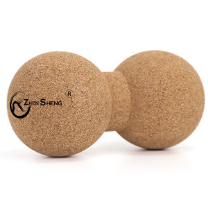 Zhensheng, venta al por mayor, Bola de madera de corcho Natural personalizada, Bola de masaje de corcho grande, bolas de cacahuete de masaje de Yoga de corcho Natural para Fitness - Product Image 2