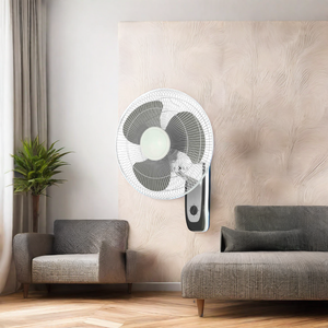 Ventilateur mural électrique oscillant numérique à 3 vitesses, 16 pouces, 3 pales, en plastique, avec télécommande, pour usage domestique - Product Image 1
