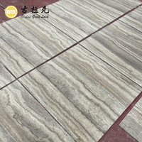 Carreaux de travertin gris argenté naturel, découpés sur mesure, revêtement mural en pierre pour projets intérieurs et extérieurs