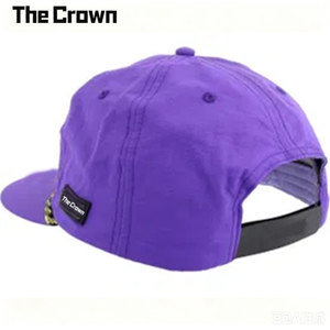Casquette plate structurée à 6 panneaux avec logo personnalisé, en nylon violet, avec patch tissé brodé, vente en gros, fabricant - Product Image 3