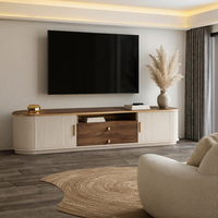 Meuble TV moderne minimaliste en bois avec tiroirs et étagères pour salon, bureau à domicile, hôtel – Console TV de luxe