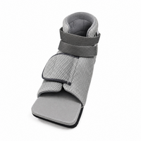 Chaussure post-opératoire montante à bout carré, orthopédique, bleue, en maille respirante, à semelle rigide compensée, pour correction des hallux valgus et fixation des blessures aux orteils