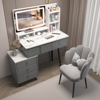 Nouvelle conception, miroir de bureau LED de 80 cm et 100 cm avec certificat CE, table de maquillage avec tiroir de rangement à six compartiments