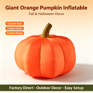 Citrouille gonflable géante orange en PVC avec éclairage LED, grande décoration publicitaire personnalisée pour l'extérieur, Halloween, <span class=keywords><strong>jardin</strong></span> - Product Image 1
