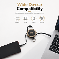 Câble USB C avec crochet de transport de type mousqueton, cordon de charge rétractable 100W