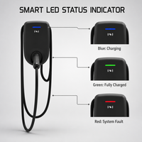 Borne de recharge murale pour véhicules électriques 7 kW Type 2 avec carte RFID, Plug and Play, 32A monophasé, station de recharge domestique pour véhicules électriques européens