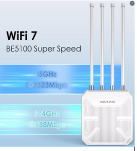 WAVLINK WN573HBE2 BE5100 Répéteur Wi-Fi Extérieur Wi-Fi 7 Double Bande 5100 Mbit/s Extenseur Wi-Fi <span class=keywords><strong>Portée</strong></span> 1 KM - Product Image 4