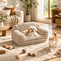 Fauteuil rond en mousse matelassée en fausse fourrure shaggy écru, une pièce, confortable et moelleux, avec housse zippée, compressé pour chambre à coucher