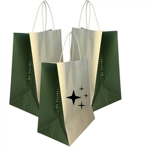 Sac en papier biodégradable personnalisé avec logo imprimé, sac cadeau, sac pour vêtements, sac en papier avec poignée, enveloppé dans un sac en papier kraft blanc 120 g/m² - Product Image 4