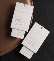 Étiquettes volantes en relief personnalisées de luxe, étiquettes de vêtement en carton, étiquettes de vêtements, étiquettes de vêtements pour femmes, papier, chaussures usagées en balles imprimées