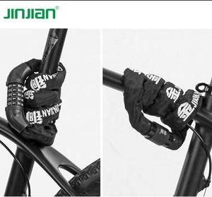 JINJIAN Cadenas de chaîne de vélo en acier haute sécurité résistant à la rouille avec combinaison à 5 chiffres, longueur 100 cm, <span class=keywords><strong>pour</strong></span> <span class=keywords><strong>moto</strong></span> et vélo - Product Image 5