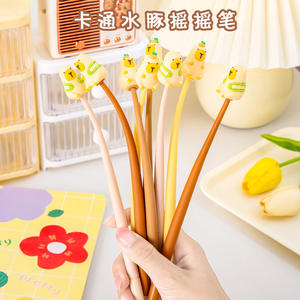 Творческая Студенческая мультяшная перьевая авторучка Капибара, милая силиконовая кисть, вопрос, гендерно-нейтральная ручка, милые канцелярские принадлежности - Product Image 1