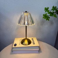Lampes de table LED rechargeables USB de luxe modernes, verre acrylique, lampes intelligentes, abat-jour blanc à intensité variable pour restaurants fonctionnant sur batterie
