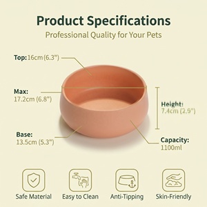 Ciotola per Animali Domestici in Ceramica Giapponese Opaca 1100ml, Anti-Acne, Senza Piombo, Base Larga Anti-Ribaltamento, Facile da Pulire per Cani e Gatti, Personalizzabile OEM - Product Image 3