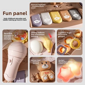 Déambulateur anti-basculement pour bébé avec centre d'activités, jouet pliable à pousser pour l'apprentissage de la marche des nouveau-nés aux tout-petits - Product Image 2