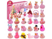 Calendriers de l'Avent Canards de Noël en caoutchouc 24 PCS Cadeau de fête de Noël pour les enfants