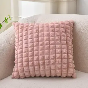 Fluffy và sang trọng giả thỏ lông ném gối trường hợp siêu mềm và ấm cúng đệm Bìa 18x18 inch