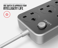 LDNIO SK3662 2500W UK Prise de courant 6 Ports USB-A Prise d'extension avec câble de 2M et interrupteur de sécurité Prix de gros d'usine