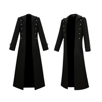 Neuer Steampunk Gothic Viktorianischer Trenchcoat, Vintage Langer Mantel Halloween Cosplay Kostüm