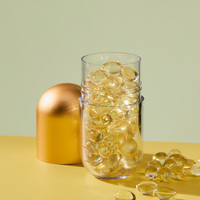 Flacon en plastique de luxe de 50 ml en forme de capsule, de qualité alimentaire, pour pilules, compléments alimentaires, vitamines, emballage personnalisé avec logo.