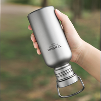 Bouteille d'eau sportive en titane pur, anti-fuite, 430 ml/600 ml/750 ml, avec manchon thermique isolant pour le camping, les pique-niques et les barbecues