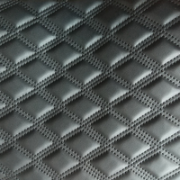 Rouleau/feuille de tissu en cuir synthétique PVC épais à rayures croisées pour décorations de sièges de bateau garnitures automobiles