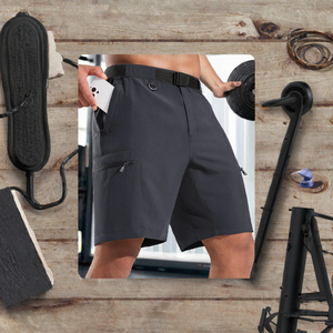 Pantalones Cortos Cargo para Hombre con Logotipo Personalizado, Transpirables, Deportivos, con Bolsillos con Cremallera y Presillas para Cinturón, para Gimnasio y Actividades al Aire Libre - Product Image 3