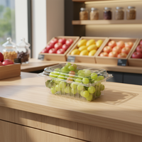 Emballages en blister PET jetables de qualité alimentaire, boîtes à clapet avec trous de ventilation, boîtes à fruits frais, boîtes à pâtisserie, gaufrage recyclé