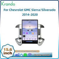 Unidad Principal Android Estilo Tesla de 15.6 Pulgadas Krando para Chevrolet Silverado GMC Sierra 2014-2020, Estéreo para Auto, Android Inalámbrico, Carplay