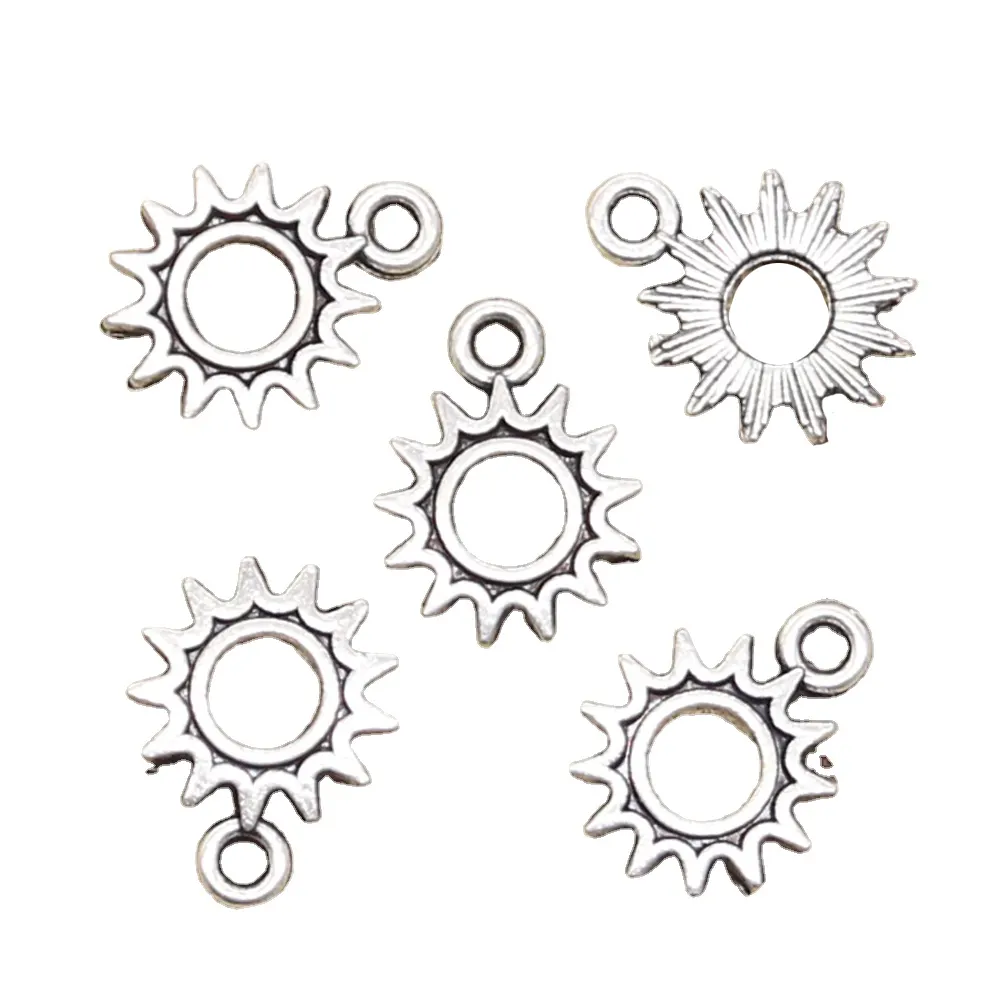 Breloques soleil steampunk gear 12x15mm fabrication à la main fit, pendentifs vintage tibétains couleur argent, bricolage pour bracelet collier