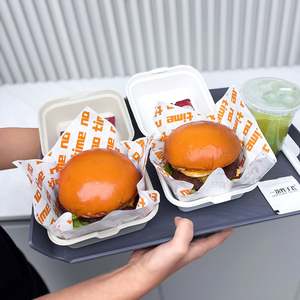 Custom Sandwich <b>Burger</b> <b>Wrapping</b> Eco-Friendly Custom Logo Greaseproof Food Grade Coated <b>Paper</b> Packaging - Product Image 3