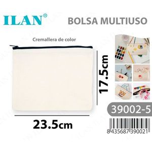 Borsa in tessuto multiuso 17,5 x 23,5 cm con cerniera per riporre oggetti - Product Image 1