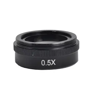 0.5X Auxiliary Barlow Lens Big attachment objective Lens 0.5X Magnification Power for Microscope Camera 180X C-MOUNT Lens