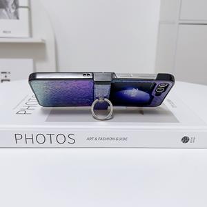 Étui de téléphone en cuir pliable à coutures pour Zflip4, motif serpent progressif en <span class=keywords><strong>PC</strong></span>, adapté à la protection 5 - Product Image 3