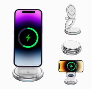 Chargeur sans fil magnétique pliable en alliage de zinc chaud 25W 3 en 1 Charge rapide Support de chargeur portable Type-<span class=keywords><strong>C</strong></span> pour iphone 15 ProMax W27 - Product Image 6