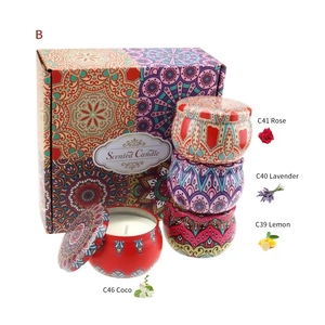 Set hadiah lilin wangi timah aromaterapi kustom lilin kedelai kesukaan pernikahan - Product Image 5
