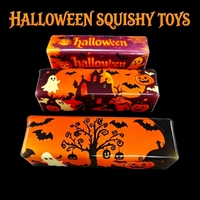 Halloween 13,5 CM Bâton de beurre Squishy Super Humide et Doux en TPR à Rebond Lent, Simulation Alimentaire à Succion par les Doigts, Anti-Stress Sensoriel