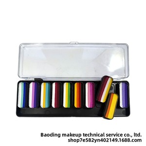 Palette de 10 couleurs intégrées pour maquillage enfant, peinture pour le visage à base de pigments hydrosolubles pour maquillage de scène - Product Image 6
