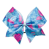 Noeuds pour cheveux de pom-pom girl personnalisés de haute qualité imprimés par sublimation Noeuds de pom-pom girl avec strass de conception OEM